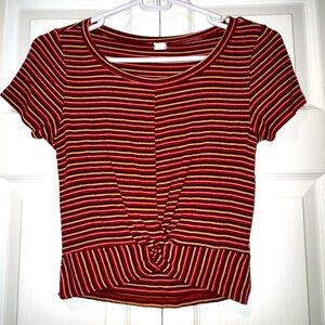 Garage Striped knot front cropped baby tee dynamite! Size P/S GUC
